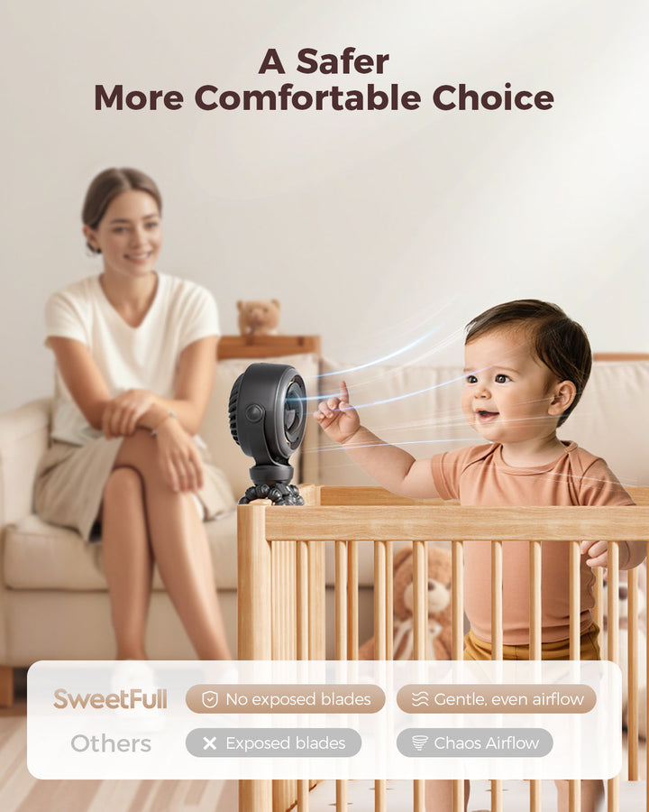 Bladeless Stroller Fan - 3-in-1 Wrappable Portable Fan | Kalsten