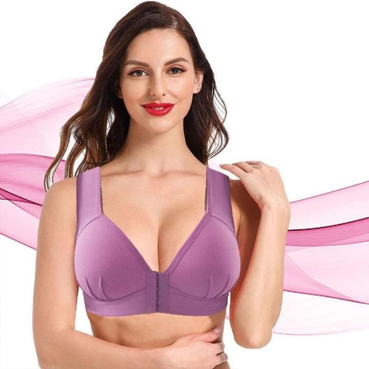 Kalsten | Plus Size Front Closure Elastic Push Up Comfort Bra