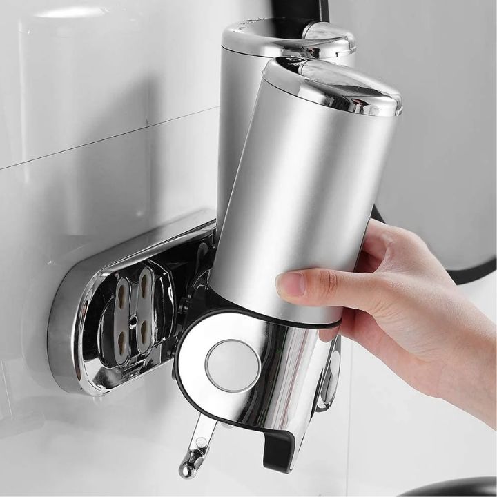 Kalsten | Wall Mounted Soap Dispenser | SudsStation Bathroom Organizer | Stainless Steel & ABS | 16.9 fl oz | Set of 1–3