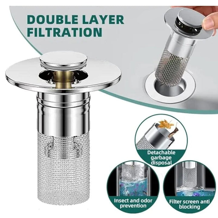 Drain filter stainless steel with pop-up mechanism | Kalsten