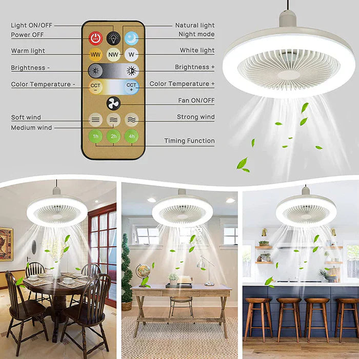 LED Ceiling Fan for Screw-In Installation – No Electrician Needed, Includes Remote Control | Kalsten