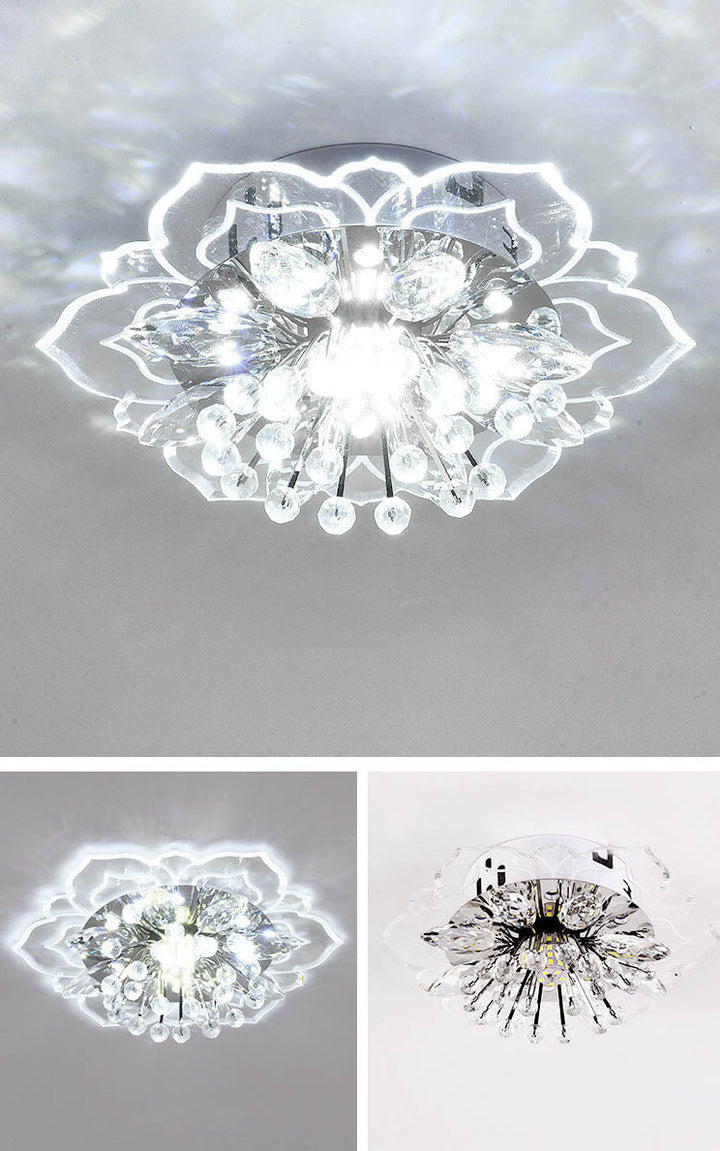 GlowPetal LED Crystal Ceiling Lamp – Flower-Shaped Modern Decor