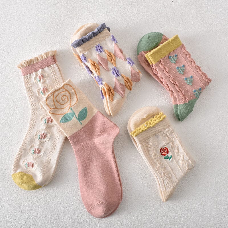 Kalsten | Women's Floral Cotton Socks (10 Pairs)