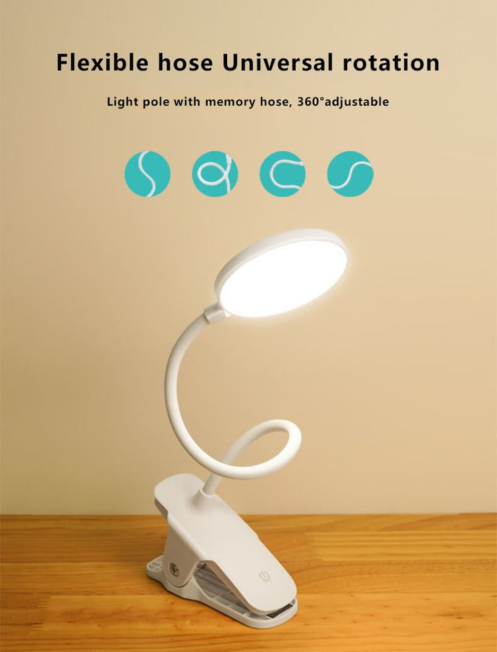 Simple LED Clip Desk Lamp rechargeable Eye Protection Night Light | Noxord