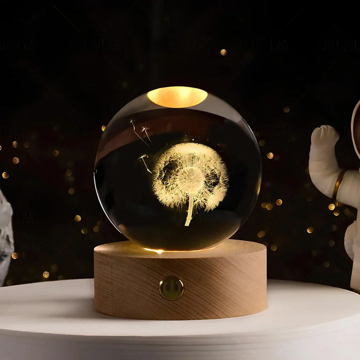 3D Crystal Ball LED Night Light Noxord