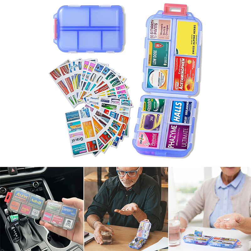 Kalsten | Travel Pill Organizer Box (161 Labels for Customization)
