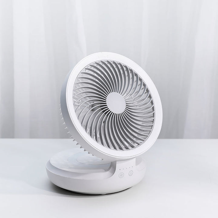 Kalsten | Rechargeable Foldable Desktop Fan, with Four Modes, Night Light and Adjustable Angle, for Study, Sleep, Work and Outdoors