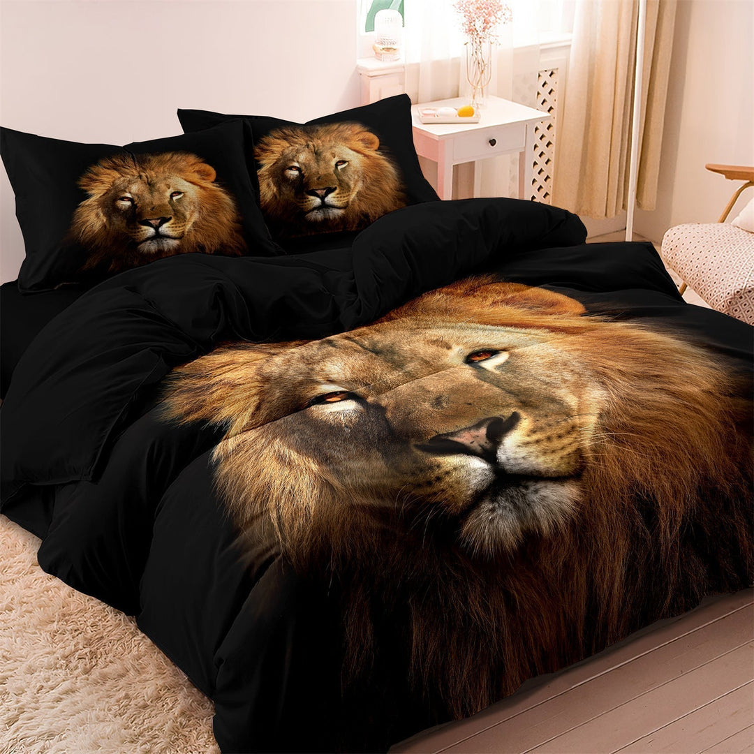 Safari Lion Print Duvet Cover – African Wilderness for Your Bedroom Noxord