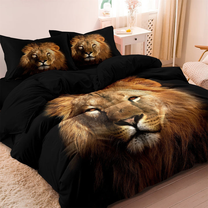 Safari Lion Print Duvet Cover – African Wilderness for Your Bedroom Noxord