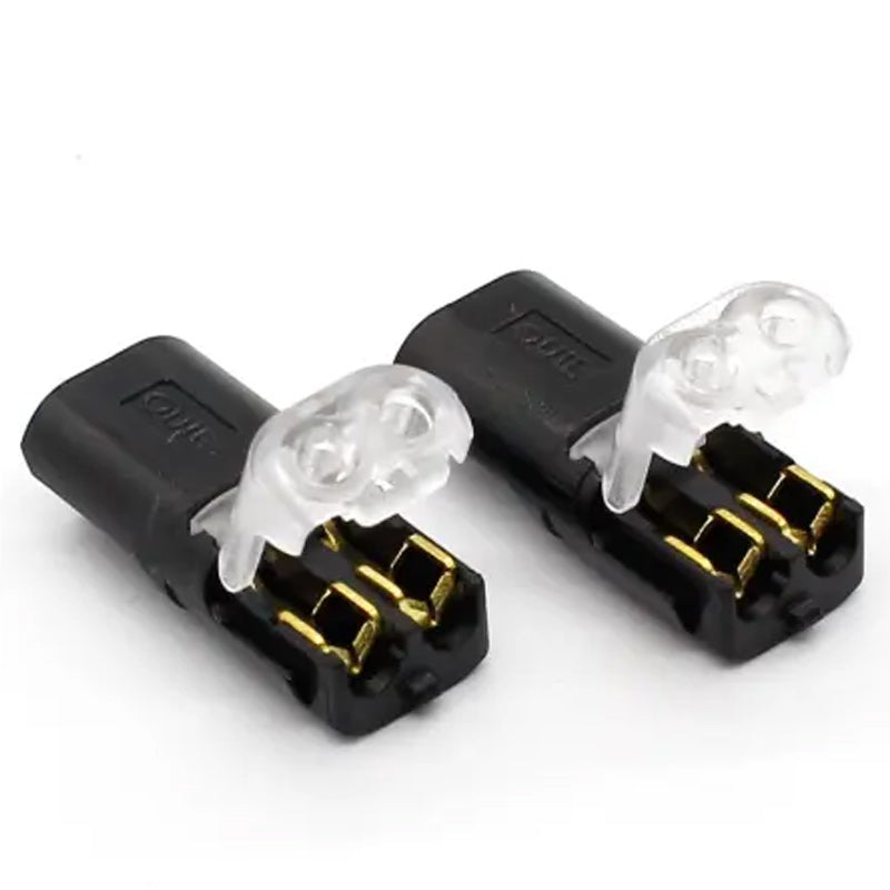 Double wire connector with locking buckle | Kalsten