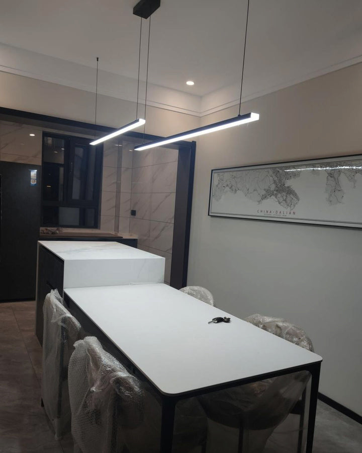 Linear Pendant Light Metal 39 in Adjustable Kitchen Island LED Warm White 3000K-6000K Modern Dining Room Hanging Lamp | Kalsten
