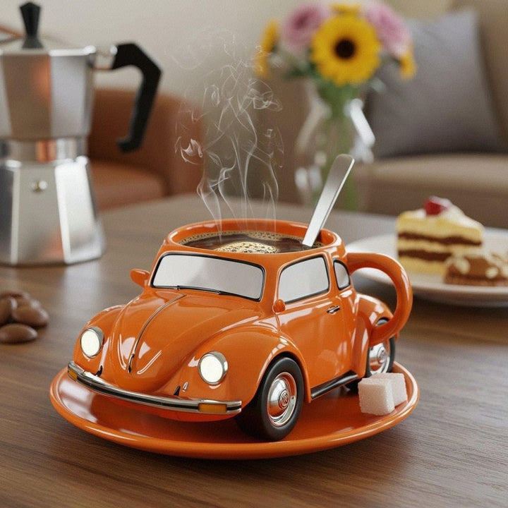 Kalsten | RetroCar Ceramic Coffee Mug – Unique 3D Design for Coffee & Tea