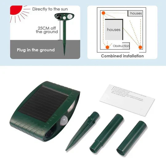 Kalsten | Ultrasonic Deer Repeller - Pack Of 4 Solar Powered - Get Rid of Deer in 48 Hours
