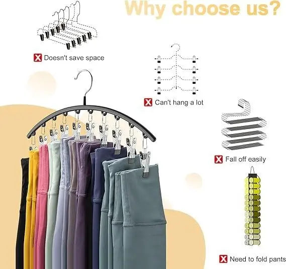 Kalsten | 2-piece Set Leggings Organizer Hangers – with 20 Clips for space-saving storage!