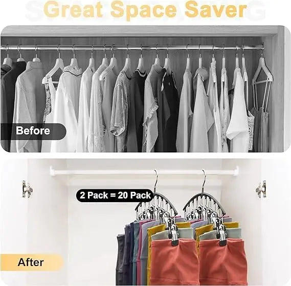 Kalsten | 2-piece Set Leggings Organizer Hangers – with 20 Clips for space-saving storage!