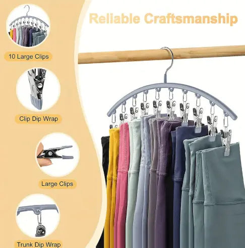Kalsten | 2-piece Set Leggings Organizer Hangers – with 20 Clips for space-saving storage!