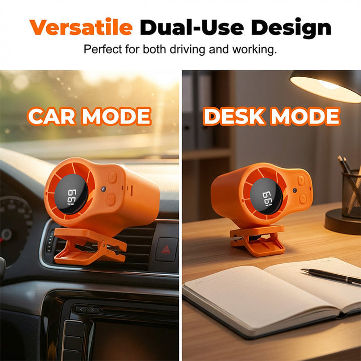 Mini fan with ventilation clip for car and desk | Kalsten