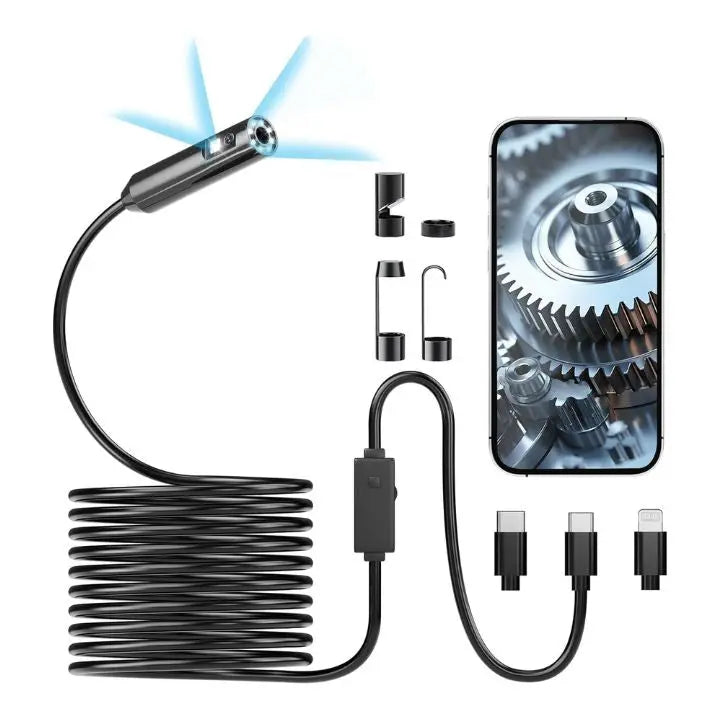 Kalsten | 3-in-1 USB Endoscope Camera – Waterproof, Flexible with 6 LED Lights