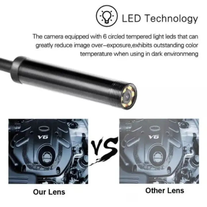 Kalsten | 3-in-1 USB Endoscope Camera – Waterproof, Flexible with 6 LED Lights