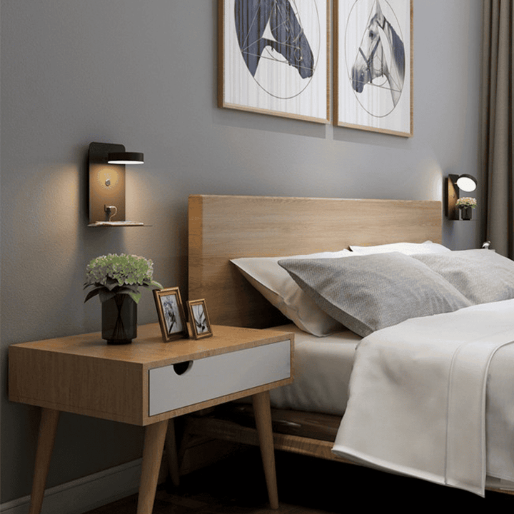 LED Wall Lamp with USB Charger