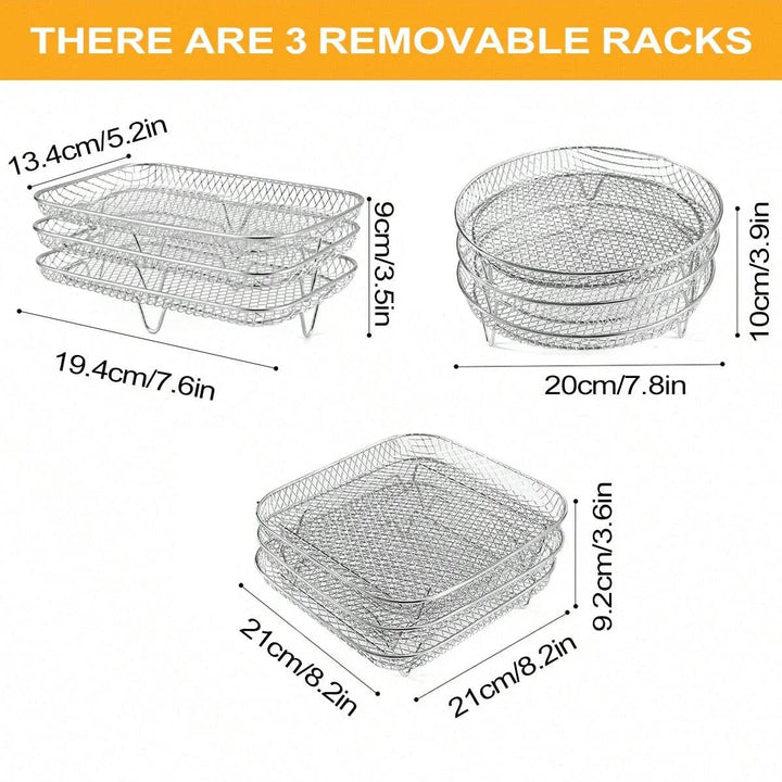 3-Tier Stainless Steel Air Fryer Rack Universal Stackable Accessory | Kalsten