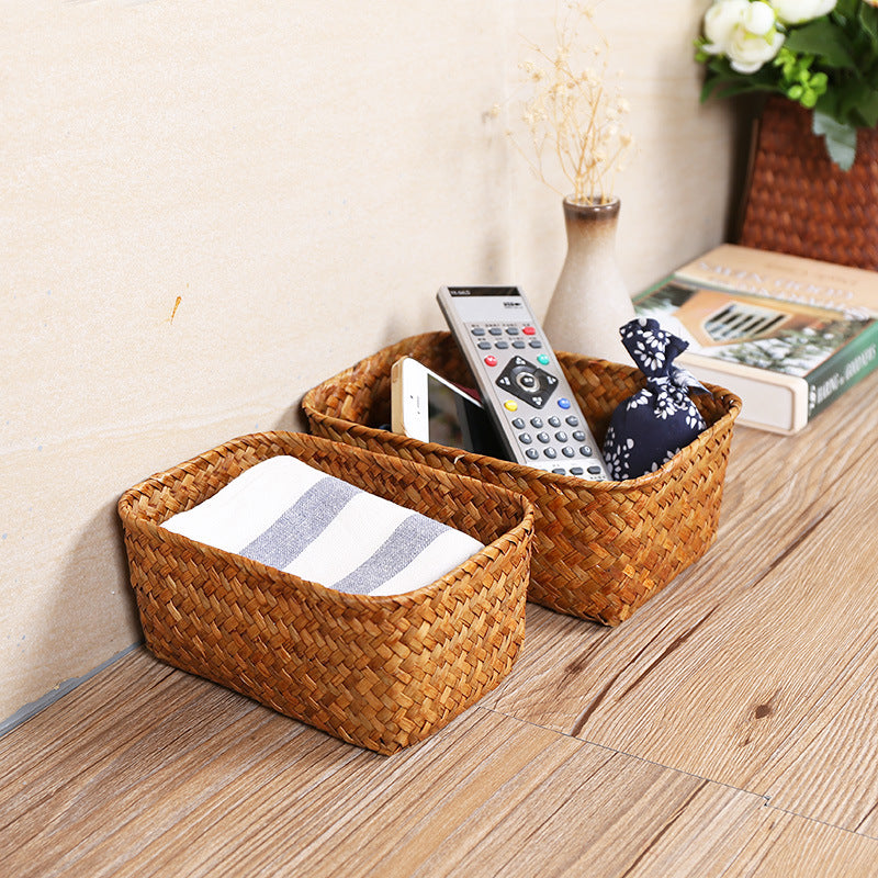 Unisex Rectangular Storage Basket made of Natural Material Kalsten