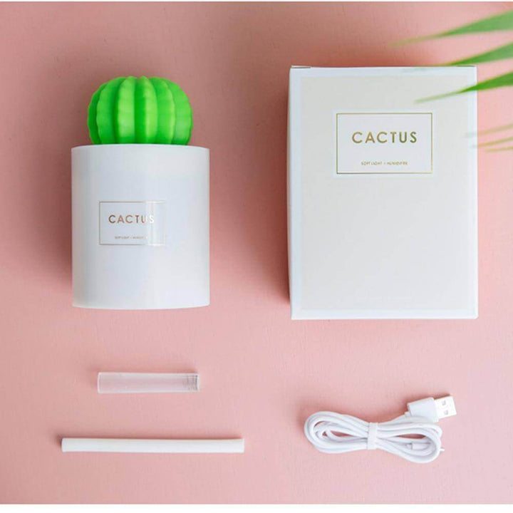 280ML Air Humidifier Soft LED Light Cactus Ultrasonic Aroma Essential Oil Diffuser For Home Car USB Mini Air Purifier | Kalsten