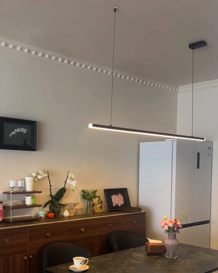 Linear Pendant Light Metal 39 in Adjustable Kitchen Island LED Warm White 3000K-6000K Modern Dining Room Hanging Lamp | Kalsten