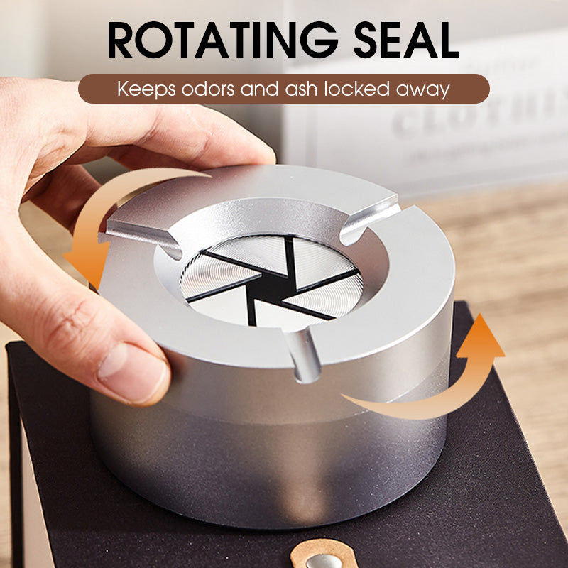 360° Stainless Steel Ashtray with Twist Lid | Kalsten