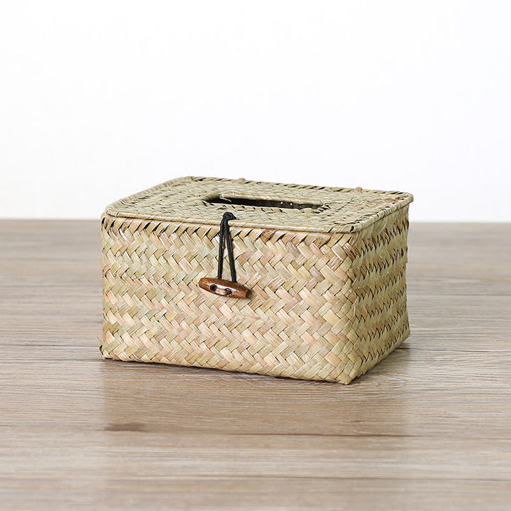 Handcrafted Woven Storage Box with Stylish Lid Kalsten