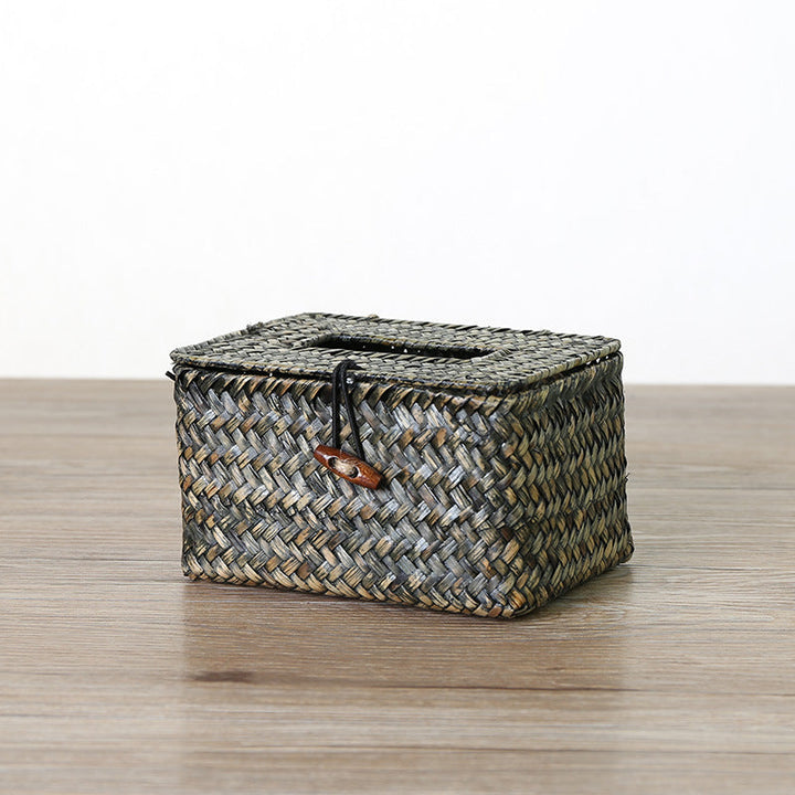 Handcrafted Woven Storage Box with Stylish Lid Kalsten