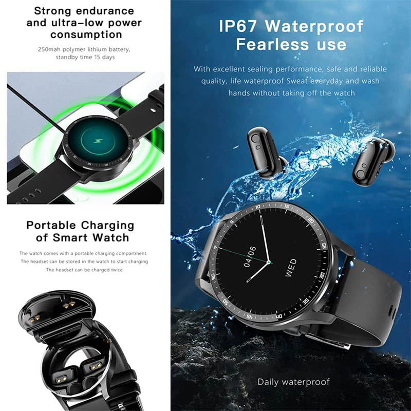 2-in-1 Smartwatch with Bluetooth Headphones | Kalsten