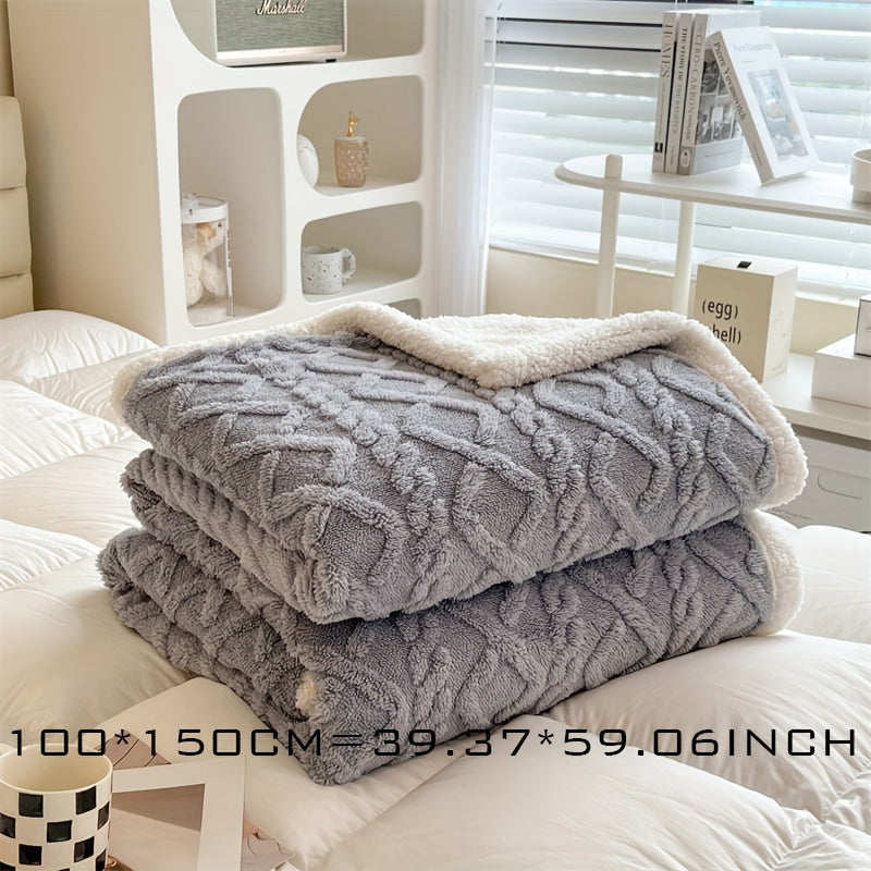 Vintage Luxe Reversible Fleece Blanket - Essential for Winter Noxord