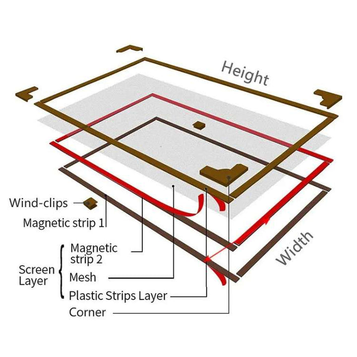 Kalsten | Magnetic Mosquito Net for Windows - No-See-Um Mesh Insect Screen for Home Protection & Bug Prevention