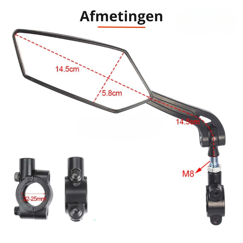 360° rearview mirror for bicycle with handlebar mount | Kalsten