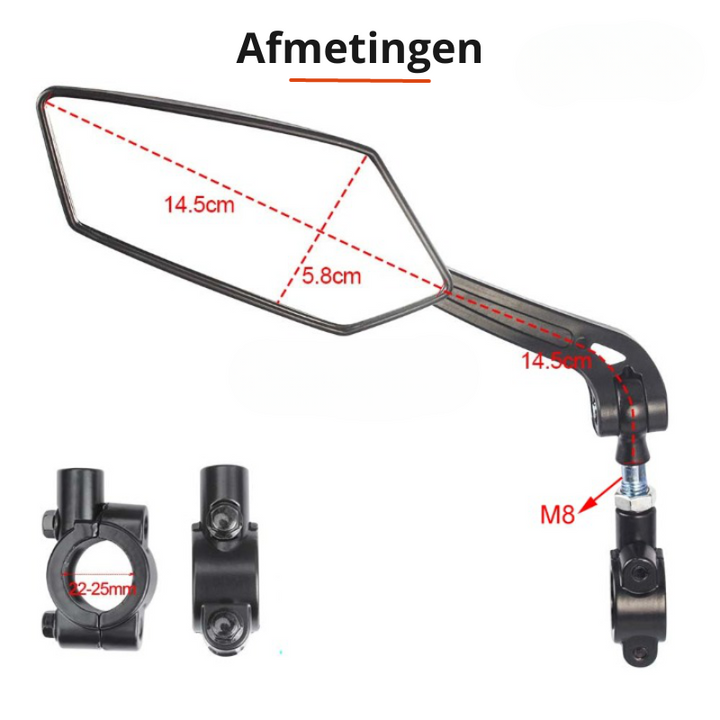 360° rearview mirror for bicycle with handlebar mount | Kalsten