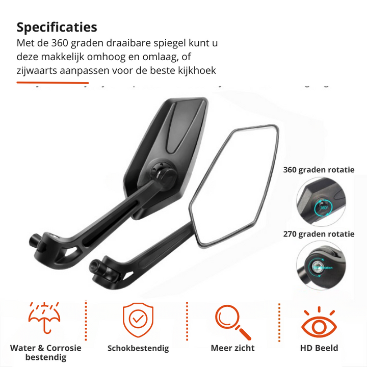 360° rearview mirror for bicycle with handlebar mount | Kalsten