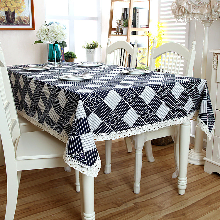 Decorative Tablecloth with Lace Edging