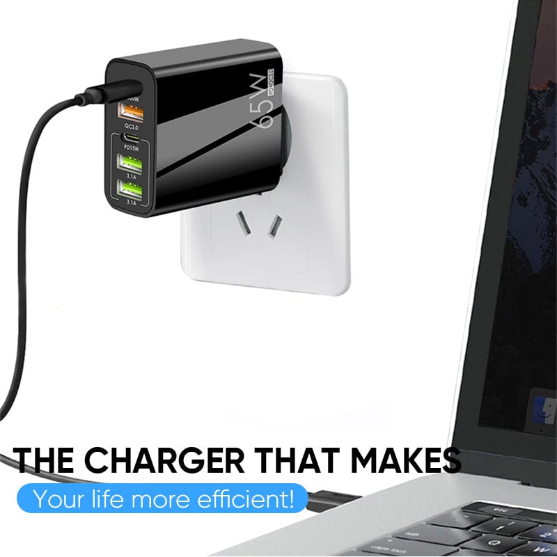 Kalsten | Multi Port Adaptor 65W Fast Charger - US Standard