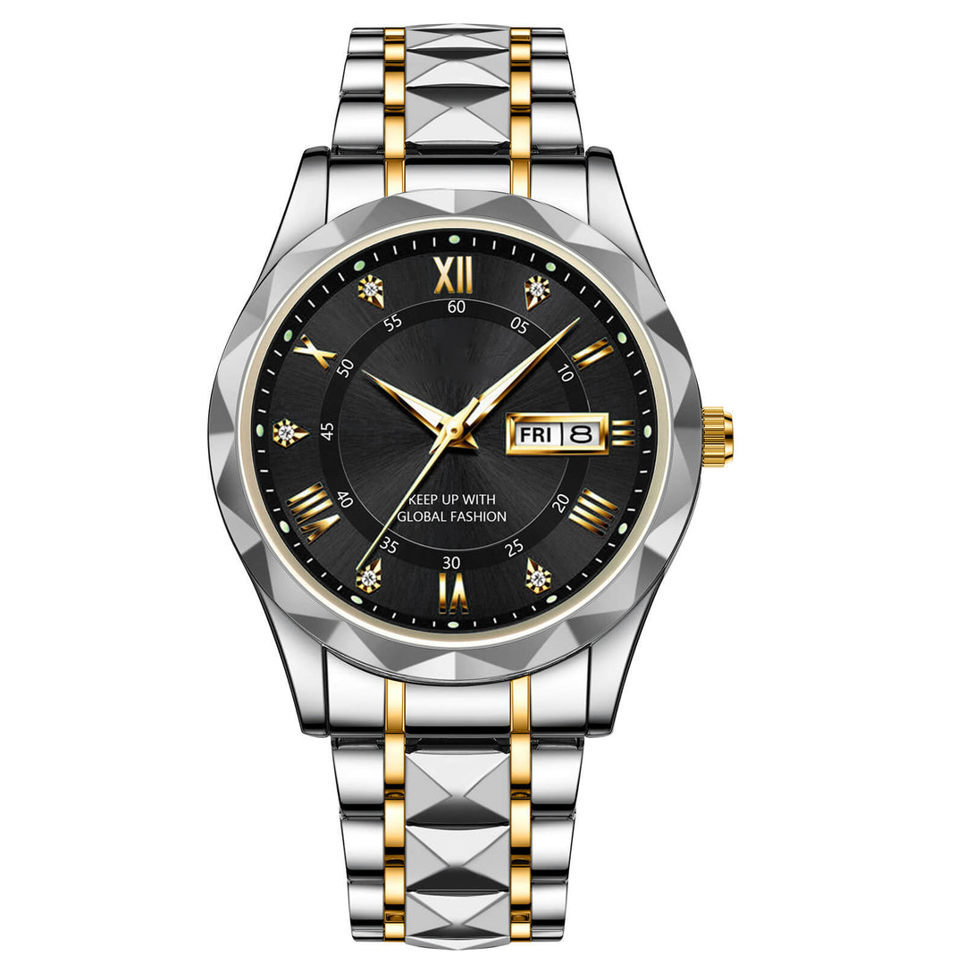 Kalsten | Waterproof Luminous Stainless Steel Two-tone Quartz Men's Watch