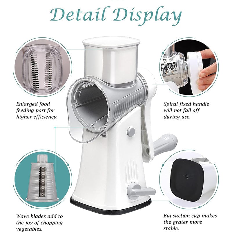 5-in-1 Rotating Cheese Slicer and Grater | Kalsten