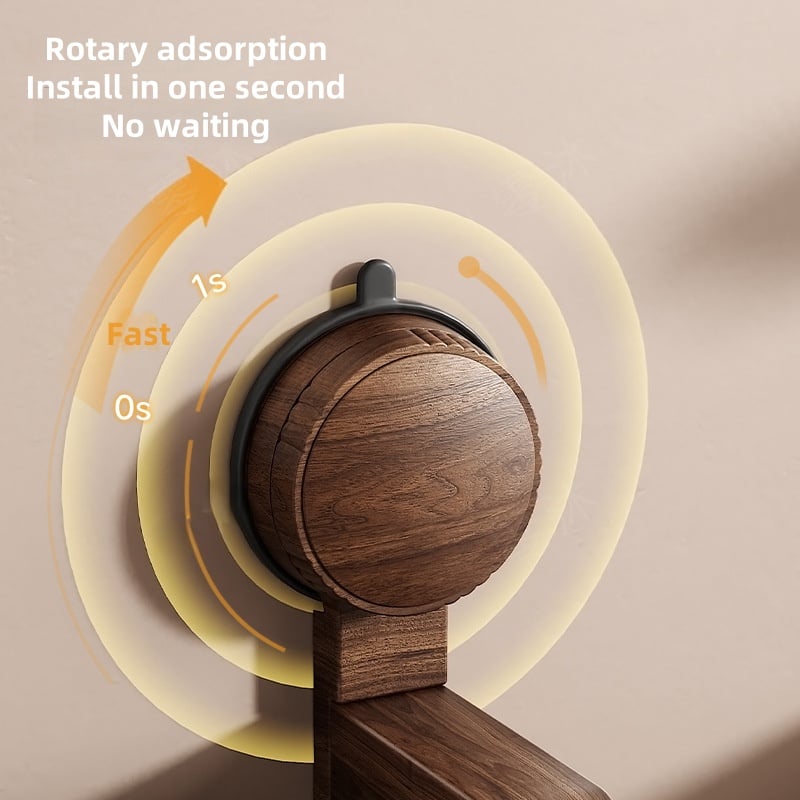Walnut Wood Toilet Paper Holder – Drilling-Free with Suction Cup | Kalsten