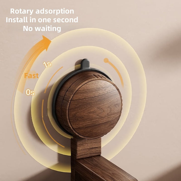 Walnut Wood Toilet Paper Holder – Drilling-Free with Suction Cup | Kalsten