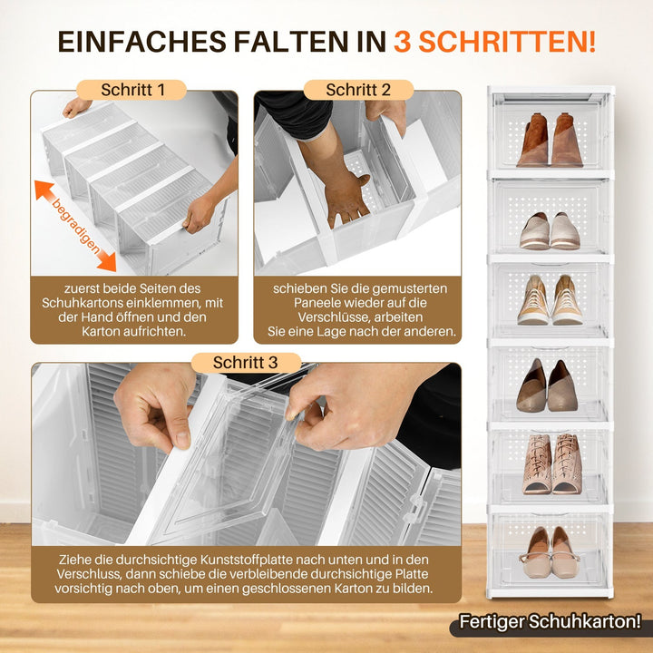 6 Layers Shoe Boxes Storage Box Stackable | Kalsten