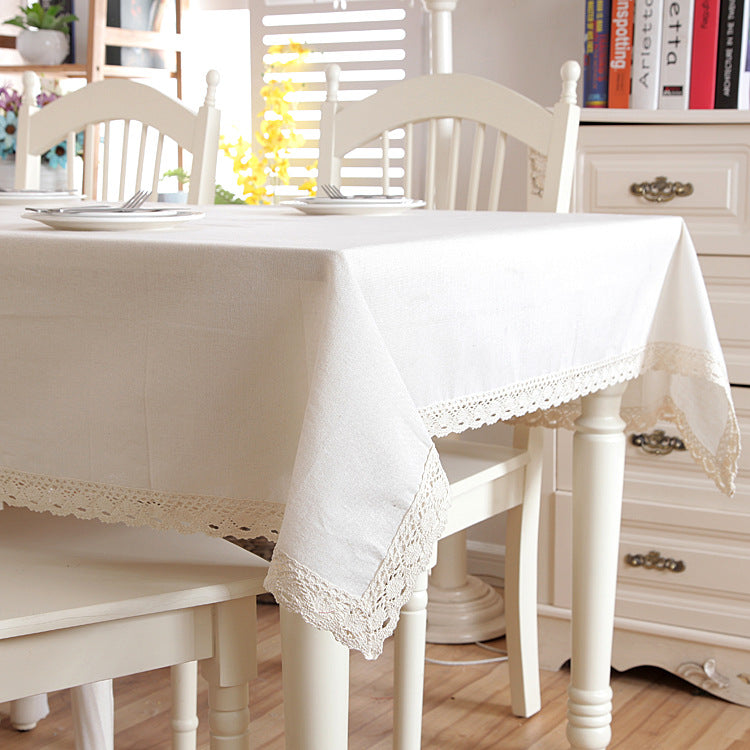 Lace Edged Dining Tablecloth