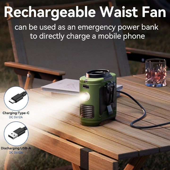 Portable belt fan with USB charging | Kalsten