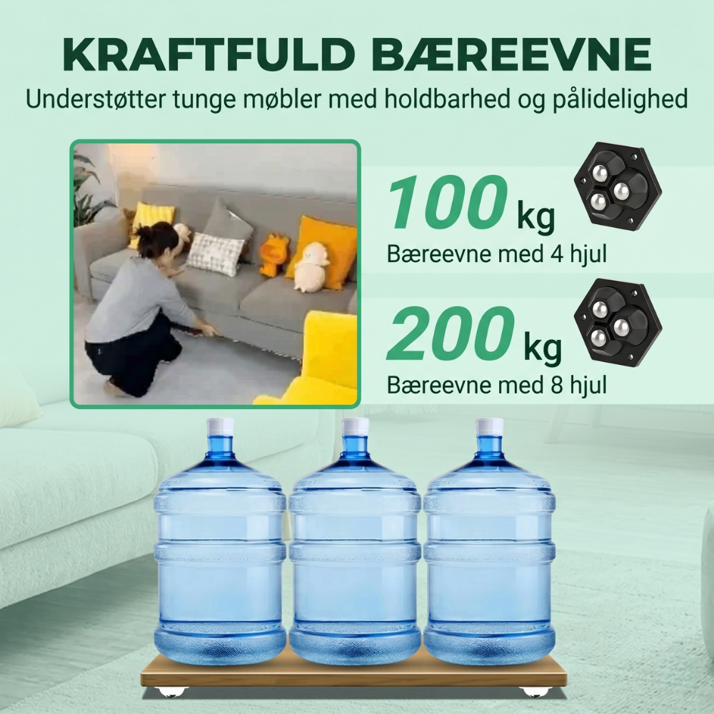 TriGlide 360° furniture wheels with bearings | Kalsten
