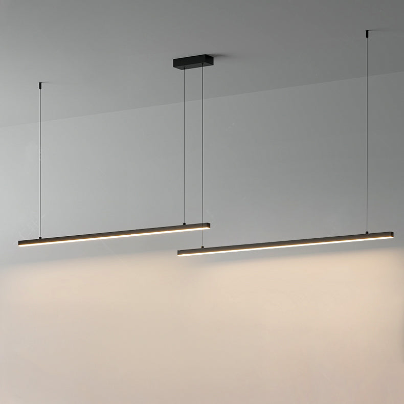 Linear Pendant Light Metal 39 in Adjustable Kitchen Island LED Warm White 3000K-6000K Modern Dining Room Hanging Lamp | Kalsten