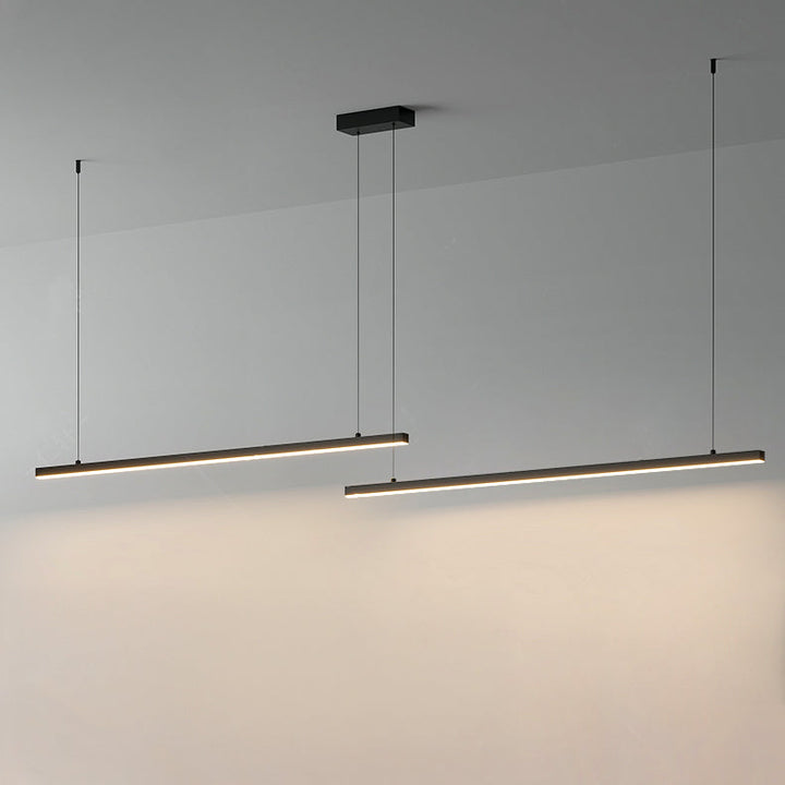 Linear Pendant Light Metal 39 in Adjustable Kitchen Island LED Warm White 3000K-6000K Modern Dining Room Hanging Lamp | Kalsten
