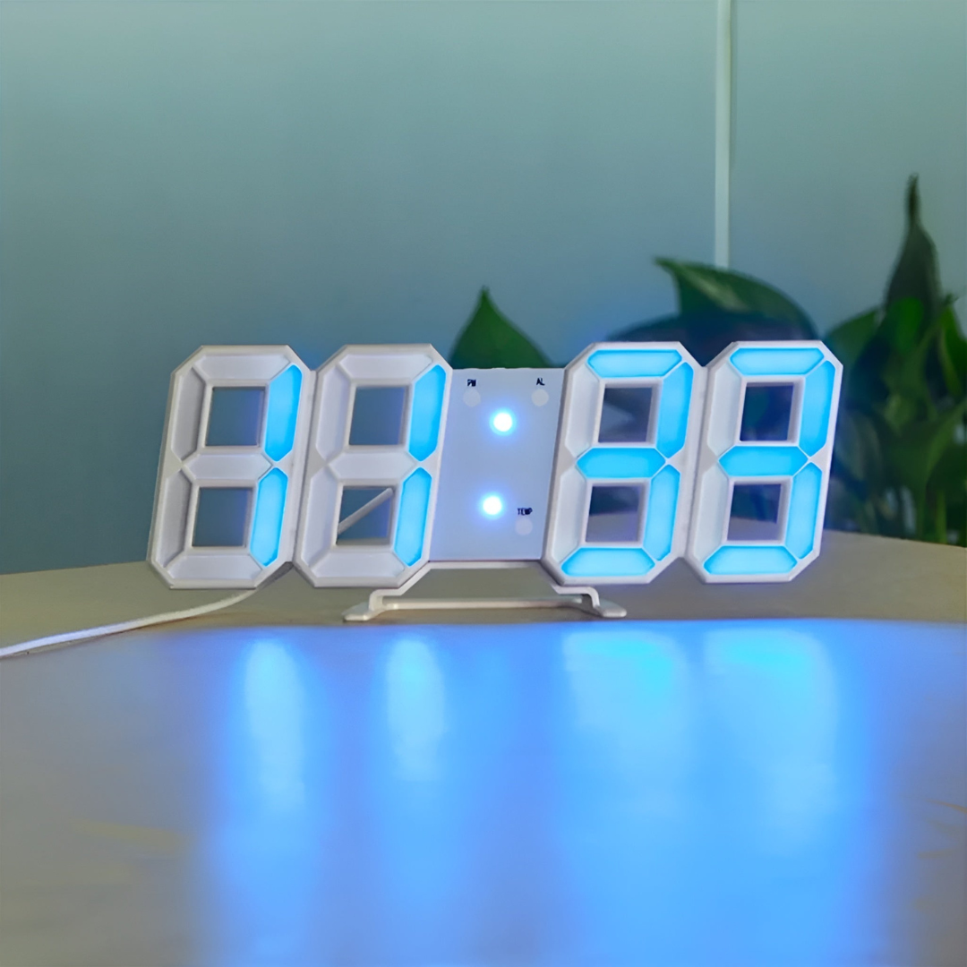 Kalsten | Designer LED 3D Wall Clock with Digital Display and Intuitive Operation